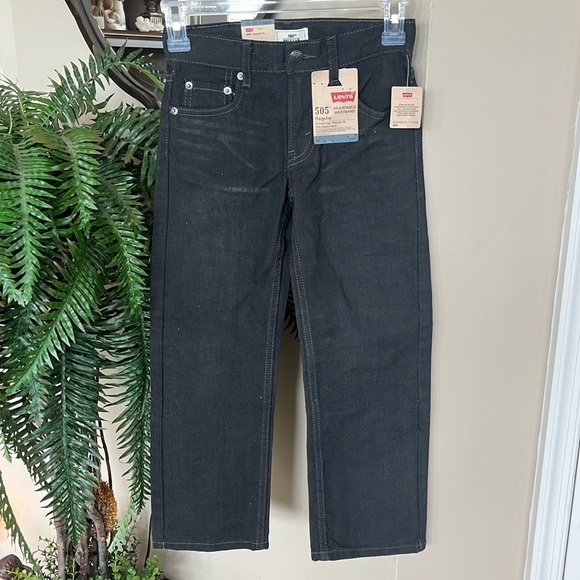 Brand New Levi’s 505 Regular Straight Leg Adjustable Waistband Dark Gray Jeans - Picture 1 of 14